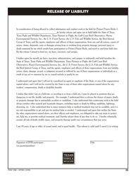 Document preview: Form PWD1092 Project Prairie Birds Release of Liability - Texas