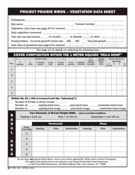 Document preview: Form PWD1093 Project Prairie Birds - Vegetation Data Sheet - Texas