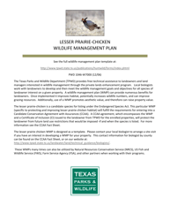 Document preview: Form PWD1046 Lesser Prairie-chicken - Wildlife Management Plan - Texas