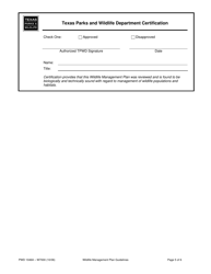 Form PWD1046A Wildlife Management Plan Guidelines - Texas, Page 5
