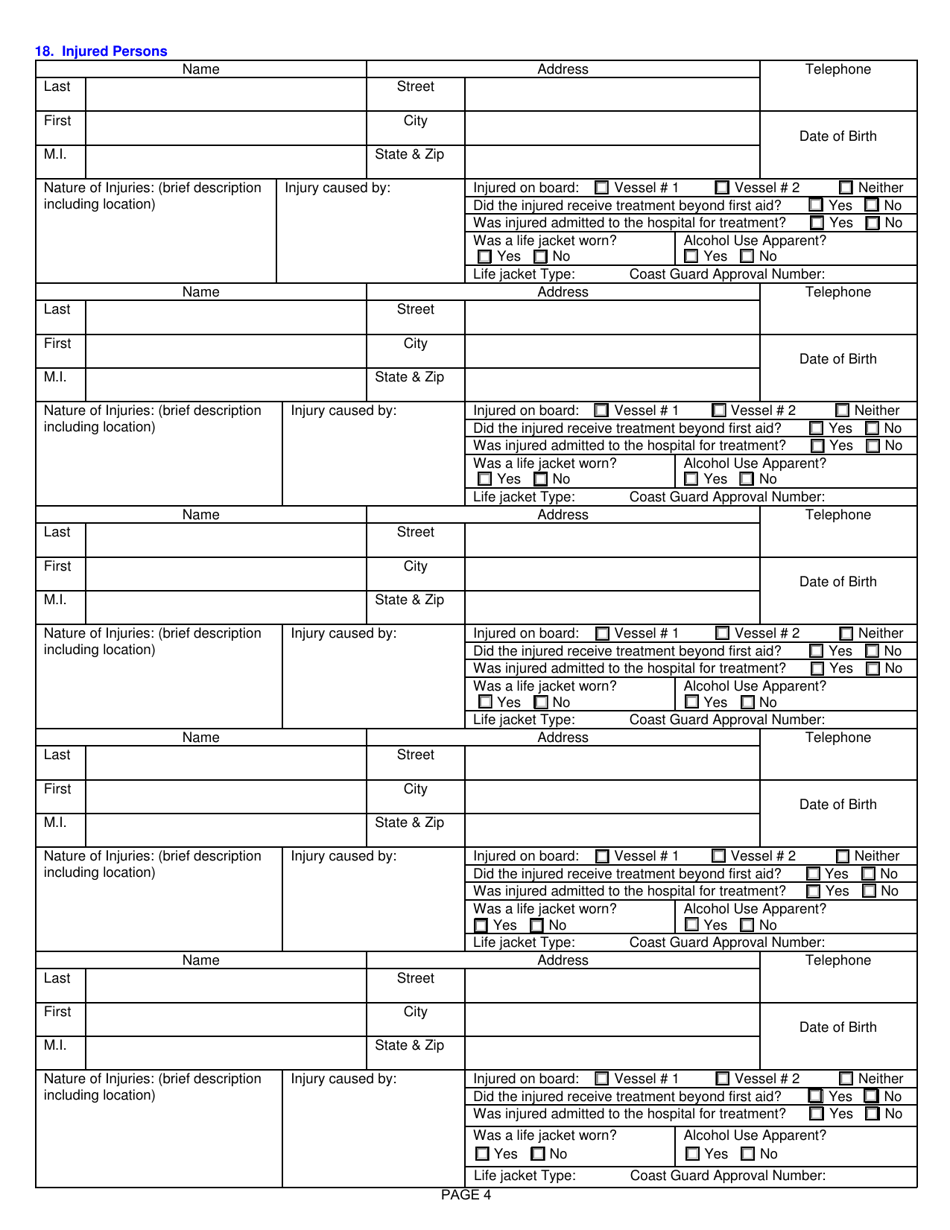 Form PWD1303 L2000 Boating Accident Investigation  Boating Related Water Fatality Report - Texas, Page 4