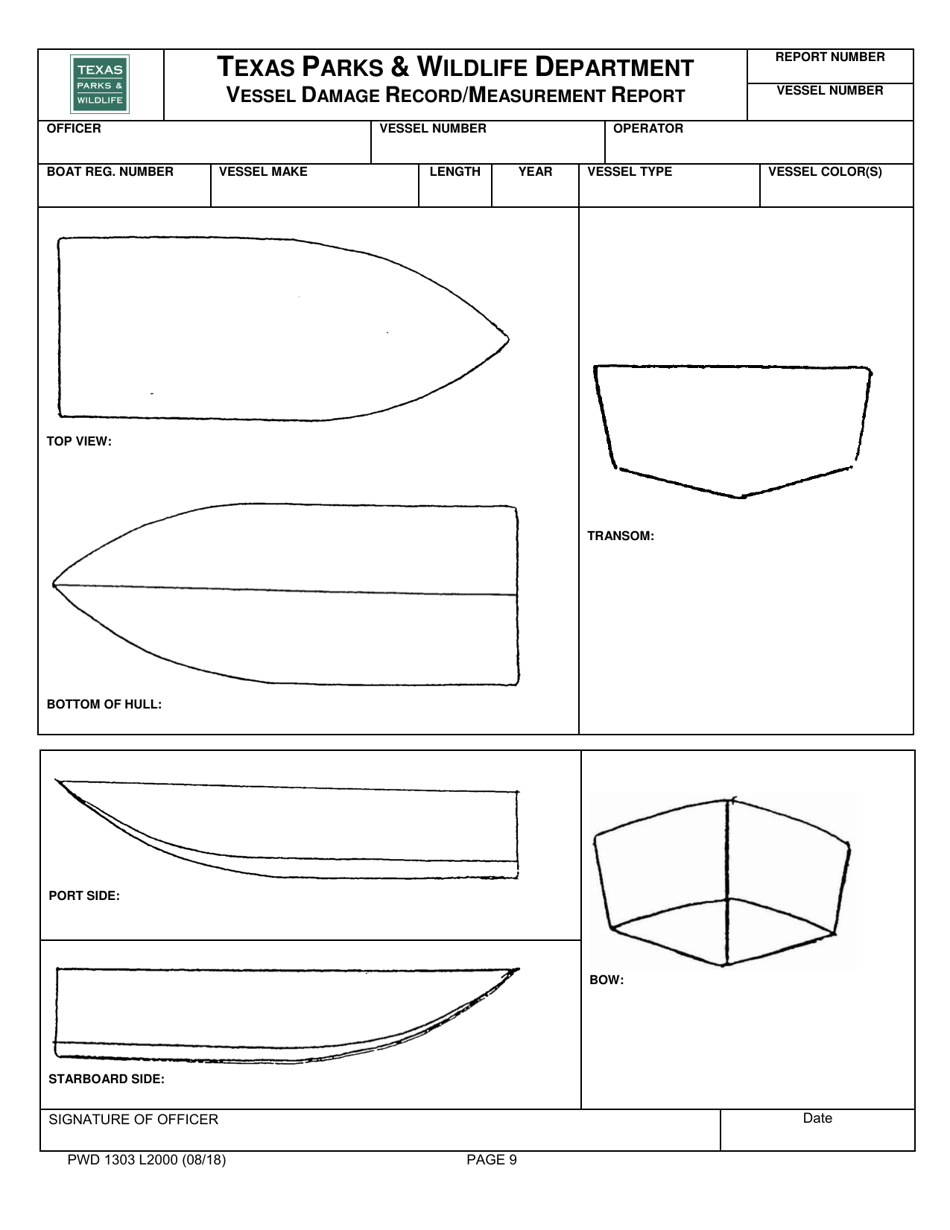 Form PWD1303 L2000 Boating Accident Investigation  Boating Related Water Fatality Report - Texas, Page 9
