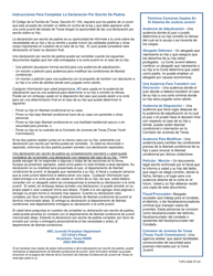 Formulario TJPC-AGE-07-04 Declaracion Por Escrito De Padres - Texas (Spanish)