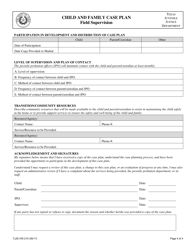Form TJJD-IVE-210 Child and Family Case Plan, Field Supervision - Texas, Page 4