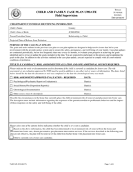 Document preview: Form TJJD-IVE-215 Child and Family Case Plan Update, Field Supervision - Texas