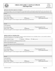 Form TJJD-IVE-215 Child and Family Case Plan Update, Field Supervision - Texas, Page 2