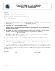 Document preview: Juvenile Rights Form for Consent for Voluntary Return of out of State Juvenile