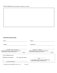 ICJ Form VIII Home Evaluation Report Form, Page 3