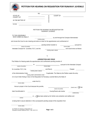 Document preview: Petition for Hearing on Requisition for Runaway Juvenile