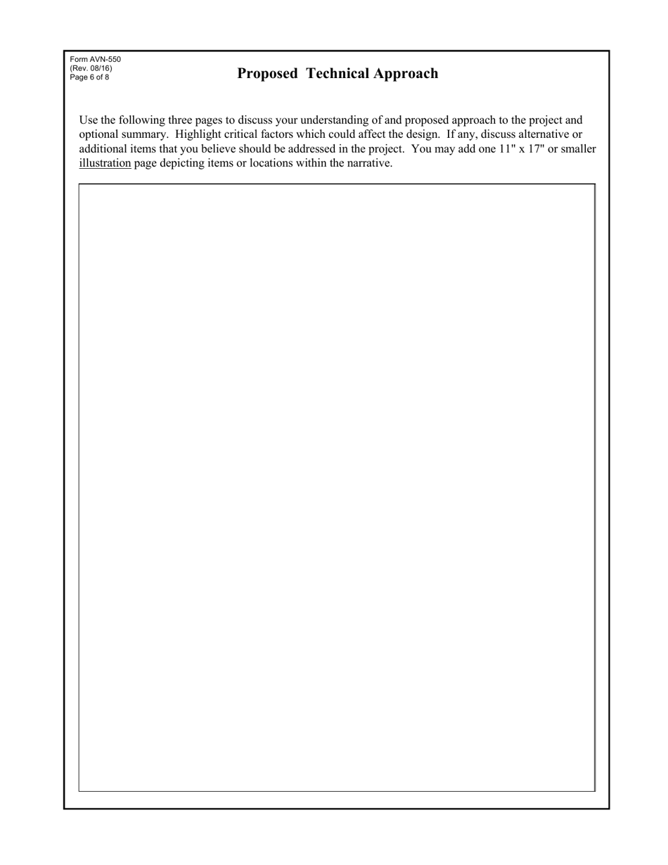 Form AVN-550 Qualifications for Aviation Professional Architectural / Engineering Services - Texas, Page 6