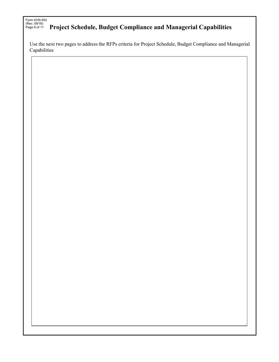 Form AVN-553 Request for Proposals Construction Manager-At-Risk Services - Texas, Page 6