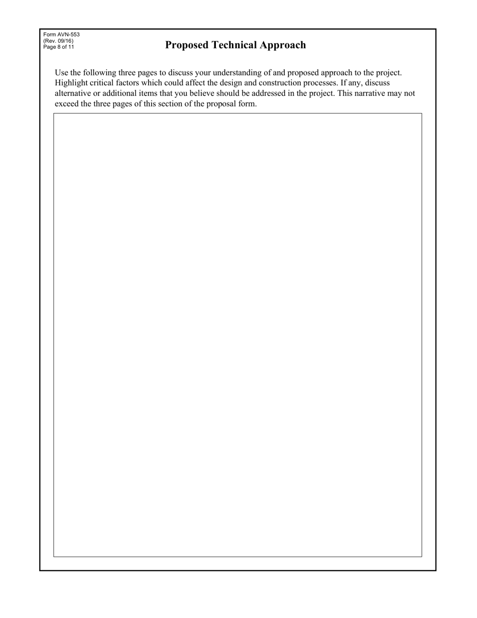 Form AVN-553 Request for Proposals Construction Manager-At-Risk Services - Texas, Page 8