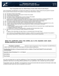 Document preview: Form CR-91 Request for Copy of Peace Officer's Crash Report - Texas