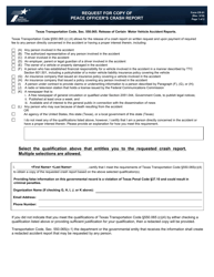 Form CR-91 &quot;Request for Copy of Peace Officer's Crash Report&quot; - Texas