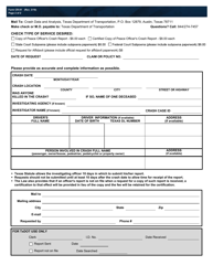 Form CR-91 &quot;Request for Copy of Peace Officer's Crash Report&quot; - Texas, Page 2