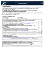 Form PTN-124 Procurement Checklist - Texas
