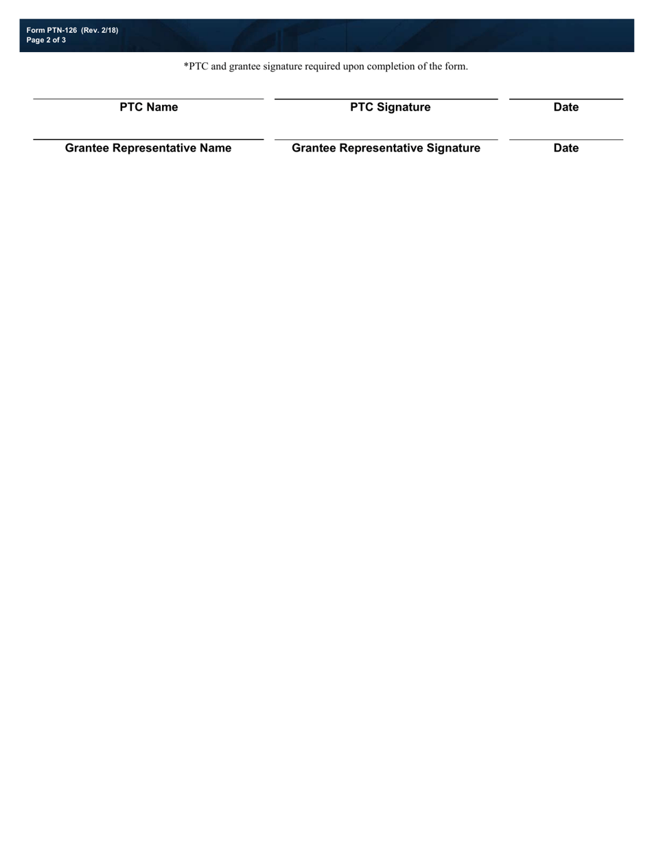 Form PTN-126 Quarterly / Financial Monitoring Form - Texas, Page 2