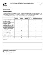 Document preview: Formulario ROW-R-SURVEYSP Ecuesta Sobre Servicios De Asistencia Para Reinstalacion - Texas (Spanish)
