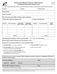 Document preview: Form 2228 Disadvantaged Business Enterprise (Dbe) Program Termination/Substitution Request Form - Texas