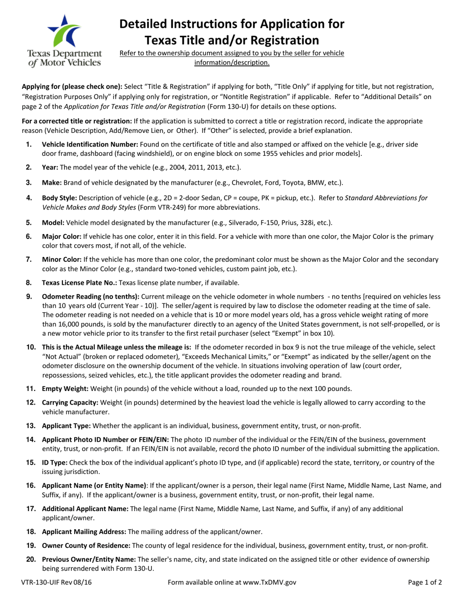 Military Packet to Title and Register Your Vehicle - Texas, Page 5