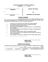 Document preview: Motion to Dismiss - Texas