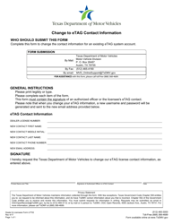 Document preview: Form LF-702 Change to Etag Contact Information - Texas