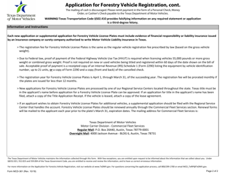 Form MCD-361 Application for Forestry Vehicle Registration - Texas, Page 2