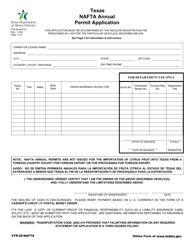 Document preview: Form VTR-29-NAFTA Texas Nafta Annual Permit Application - Texas