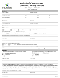 Form 1899T Application for Texas Intrastate 7- or 90-day Operating Authority - Texas, Page 2