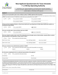 Form 1899T Application for Texas Intrastate 7- or 90-day Operating Authority - Texas, Page 4