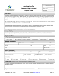 Document preview: Form VTR-626 Application for Seasonal Agricultural Registration - Texas