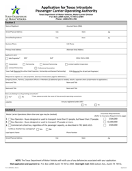 Form 1899B Application for Texas Intrastate Passenger Carrier Operating Authority - Texas, Page 3