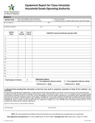 Form 1899H Application for Texas Intrastate Household Goods Operating Authority - Texas, Page 6