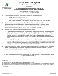 Document preview: Form MCD-106 General Permit Cash Payment Facsimile Application - Texas