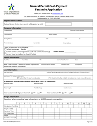 Form MCD-106 General Permit Cash Payment Facsimile Application - Texas, Page 2