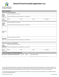 Form MCD-106 General Permit Cash Payment Facsimile Application - Texas, Page 3