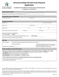 Document preview: Form MCD-301C Annual Envelope Permits Cash Payment Application - Texas