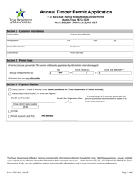 Form 1756 Annual Timber Permit Application - Texas, Page 2