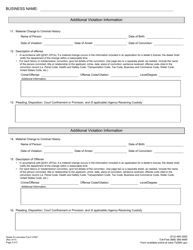 Form LF607 Report of Material Change in Criminal History - Texas, Page 2