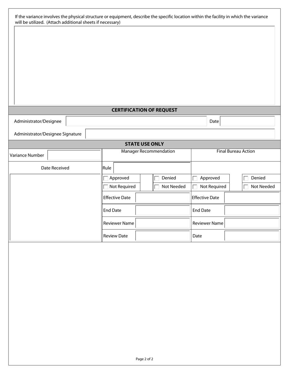 Licensing Variance Application - Utah, Page 2