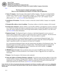 Document preview: Instructions for Foreign Registration Statement (Foreign Series Limited Liability Company) - Utah