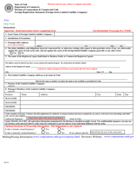 Document preview: Foreign Registration Statement (Foreign Series Limited Liability Company) - Utah