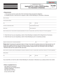 Document preview: Form TC-42S Application for a Letter of Good Standing for a Successor in Business - Utah