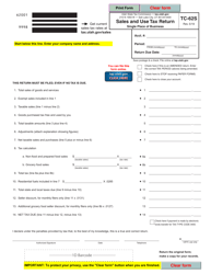 Document preview: Form TC-62S Sales and Use Tax Return for Single Places of Business - Utah