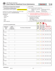 Form TC-99 &quot;Cover Sheet for Substitute Forms Submissions&quot; - Utah
