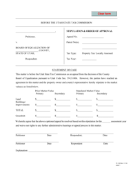 Form TC-104 Stipulation &amp; Order of Approval - Utah