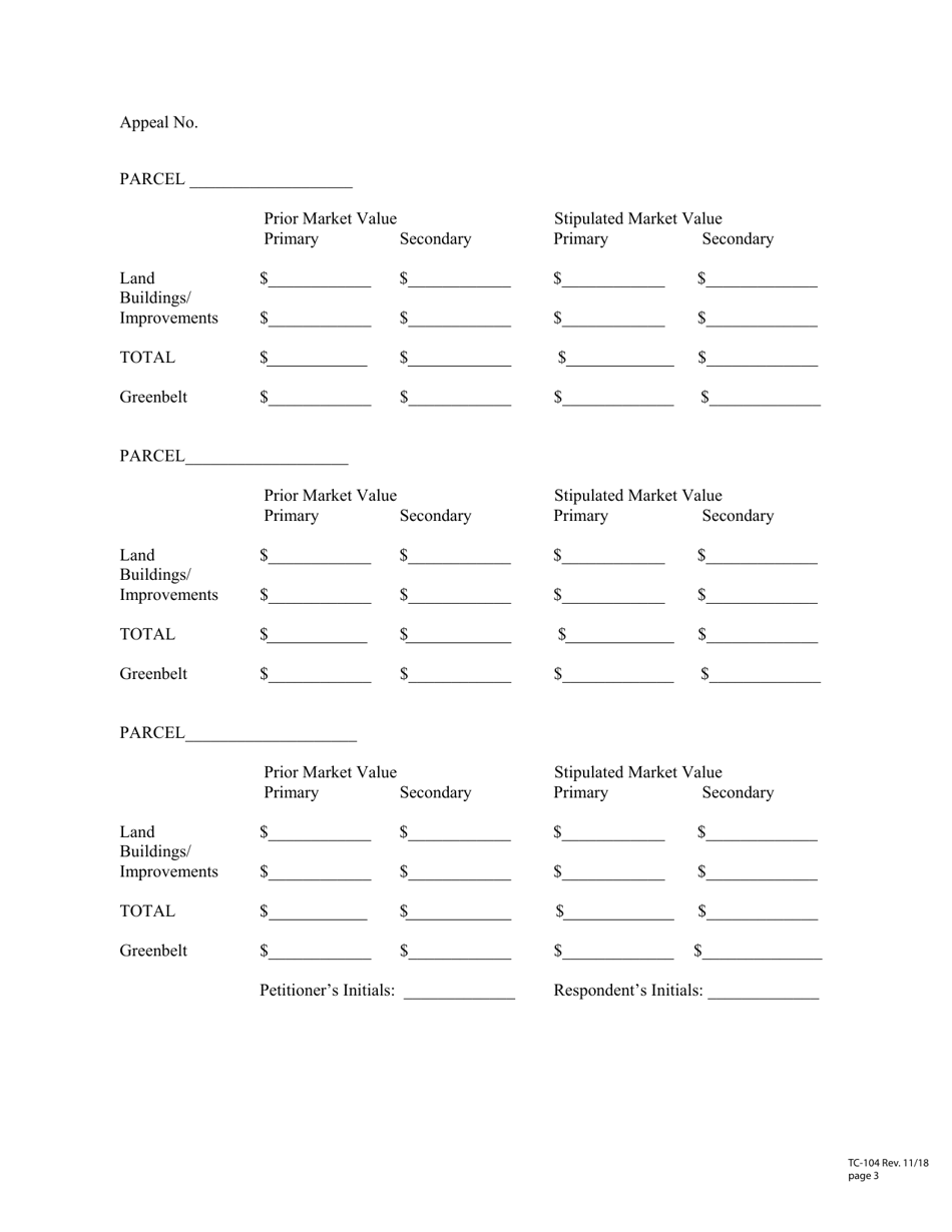 Form TC-104 Stipulation  Order of Approval - Utah, Page 3
