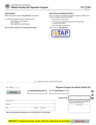 Document preview: Form TC-171PC Waste Facility Tax Payment Coupon - Utah