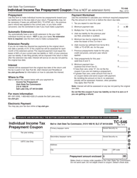 Form Tc-546 Download Fillable Pdf Or Fill Online Individual Income Tax 