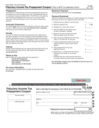 Document preview: Form TC-548 Fiduciary Income Tax Prepayment Coupon - Utah